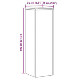 Walplus Plant Stand 2 Pcs Black Oak 25 X 25 X 80 Cm Engineered Wood - thumbnail 9
