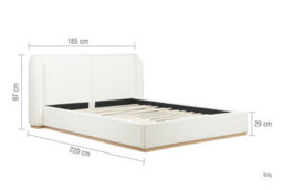 King Size Bed Frame White Boucle Birlea Eve Fabric 5Ft 150Cm - thumbnail 9