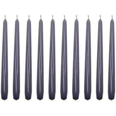 "SolaDirect Tapered Dinner Candles, Pack Of 10, Unscented, Long Burning Time, 24 Cm / 19.45"" (Steel Magnolias, Varnished)" - image 1