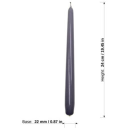 "SolaDirect Tapered Dinner Candles, Pack Of 10, Unscented, Long Burning Time, 24 Cm / 19.45"" (Steel Magnolias, Varnished)" - thumbnail 3