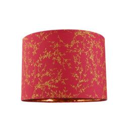 Happy Homewares Modern Burgundy Cotton Fabric 10 Lamp Shade With Copper Foil Floral Decoration