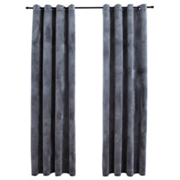 Berkfield Elegant Blackout Curtains With Rings 2 Pcs Velvet Anthracite 140X225 Cm