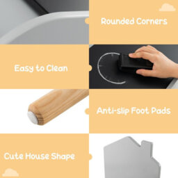 Costway Kids Table And Chair Set Children Wooden Children Activity Desk W/ Chalkboards - thumbnail 8