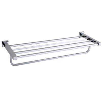 Plum&clay Tate Bathroom Wall Mounted Chrome Towel Shelf - image 1