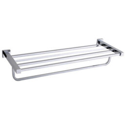 Plum&clay Tate Bathroom Wall Mounted Chrome Towel Shelf
