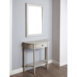 Orsina Large Wall Mirror, Grain Pattern Grey Frame Mirror For Home, Office, Closet - thumbnail 3
