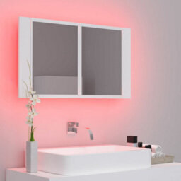 Berkfield Led Bathroom Mirror Cabinet White 80X12X45 Cm - thumbnail 5