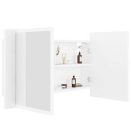 Berkfield Led Bathroom Mirror Cabinet White 80X12X45 Cm - thumbnail 7