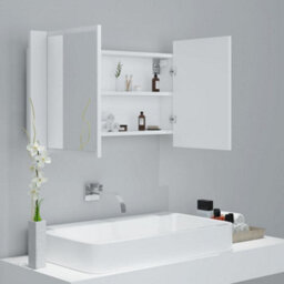 Berkfield Led Bathroom Mirror Cabinet White 80X12X45 Cm - thumbnail 6