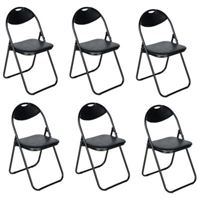 Nyxi Folding Chair Faux Leather Padded Black - Pack Of 6 - image 1