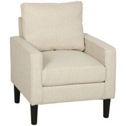 Removable Pillow Linen Accent Chair, Cream - thumbnail 3