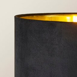 Valuelights Christina Black Velvet With Gold Inner Drum Shade Gold Palm Leaf Floor Lamp - thumbnail 4
