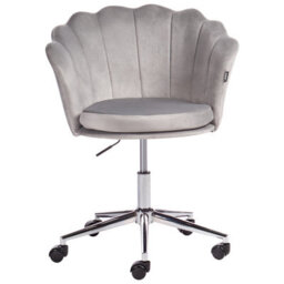 Beliani Desk Chair Monticello Velvet Grey - thumbnail 5