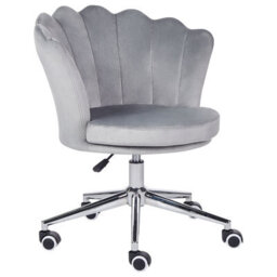 Beliani Desk Chair Monticello Velvet Grey
