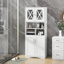 Tall Bathroom Cabinet Large Floor Storage Cabinet - thumbnail 3