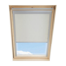 Luxtra (Dhr) Beige Blackout Roller Blind For Velux Roof Window M04 With Silver Side Rails - thumbnail 1