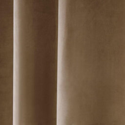 "Sundour Casa Blackout Ready Made Solid Colour Eyelet Velvet Curtains Mocha 66X90""" - thumbnail 3