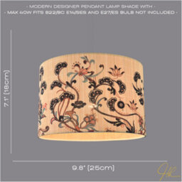 Happy Homewares Contemporary Multi Coloured Floral Bamboo Round Pendant Lamp Shade - thumbnail 6