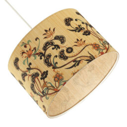 Happy Homewares Contemporary Multi Coloured Floral Bamboo Round Pendant Lamp Shade - thumbnail 5