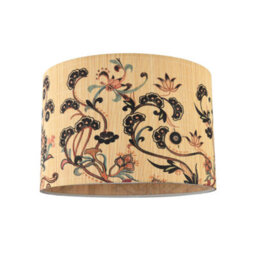 Happy Homewares Contemporary Multi Coloured Floral Bamboo Round Pendant Lamp Shade - thumbnail 2