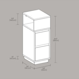 LEDREM Narrow Side Table, Slim End Table With 2 Drawers, 1 Open Compartment, For Living Room, Bedroom, Black - thumbnail 6