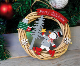 Netagon St Helens Home And Garden Battery Powered Wicker Christmas Wreath - thumbnail 4
