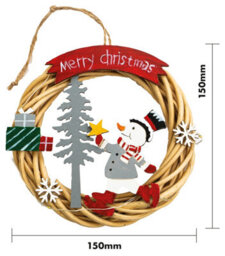 Netagon St Helens Home And Garden Battery Powered Wicker Christmas Wreath - thumbnail 2