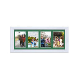 AK Frames 50X20Cm White Classic Multi Photo Frame With Emerald Mount - Holds 4 Apertures (4X) 6X4 Photos - thumbnail 1