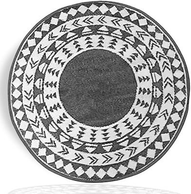 Aamen Garden Portable Plastic Outdoor Round Rug - Grey - image 1