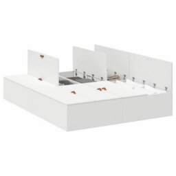 Berkfield Storage Bed Frame White 160X200 Cm - thumbnail 3