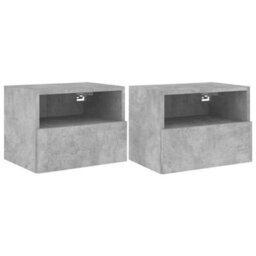 Walplus Tv Wall Cabinets 2 Pcs Concrete Grey 40X30X30 Cm Engineered Wood - thumbnail 2