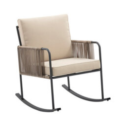 Teamson Home Outdoor Garden Table And Rocking Chair Furniture Set, Beige - thumbnail 5