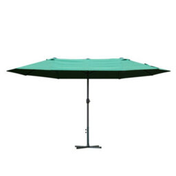 Outsunny 4.6M Garden Umbrella Canopy Sun Shade, Only Cross Base, Dark Green - thumbnail 2