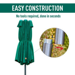 Outsunny 4.6M Garden Umbrella Canopy Sun Shade, Only Cross Base, Dark Green - thumbnail 6