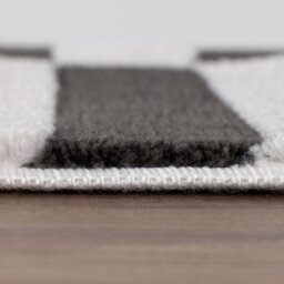 The Rugs Loft Dark Grey And Ivory Striped Living Room Area Rug And Runners Soft Pile - thumbnail 7