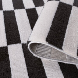 The Rugs Loft Dark Grey And Ivory Striped Living Room Area Rug And Runners Soft Pile - thumbnail 6