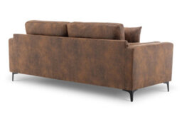 Faux Leather Suede Brown 3 Seater Sofa - thumbnail 6