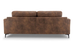 Faux Leather Suede Brown 3 Seater Sofa - thumbnail 7