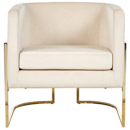 Beliani Armchair Sirkka Velvet Light Beige - thumbnail 4