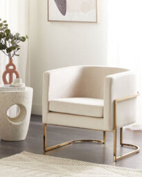 Beliani Armchair Sirkka Velvet Light Beige - thumbnail 2