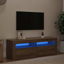 Berkfield Modern Tv Cabinet With Led Lights Artisan Oak 120X35X40 Cm Engineered Wood - thumbnail 3