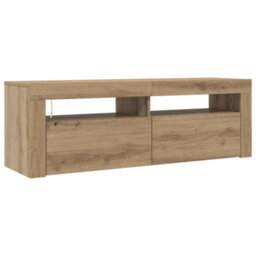 Berkfield Modern Tv Cabinet With Led Lights Artisan Oak 120X35X40 Cm Engineered Wood - thumbnail 7