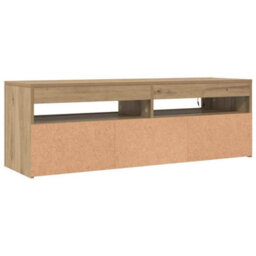 Berkfield Modern Tv Cabinet With Led Lights Artisan Oak 120X35X40 Cm Engineered Wood - thumbnail 9