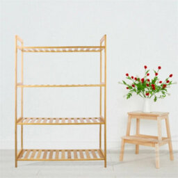 4 Tier Bamboo Shoe Rack Organiser Wooden Storage Shelves Stand Shelf Unit - thumbnail 1