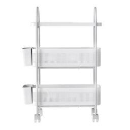 Levede 3 Tier Narrow Kitchen Trolley Cart Metal Pull Out Baskets Storage Bins - thumbnail 3