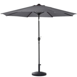 Living And Home 3M Large Rotating Garden Parasol Outdoor Beach Umbrella Patio Sun Shade Crank Tilt With Round Base, Dark Grey - thumbnail 3