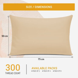 Lazzaro Luxury 300 Thread Count Egyptian Cotton Pillow Cases 2 Pack Breathable Ultrasoft Pillow Covers - thumbnail 3