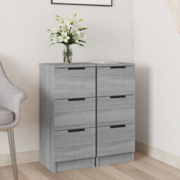 Berkfield Sideboards 2 Pcs Grey Sonoma 30X30X70 Cm Engineered Wood - thumbnail 1