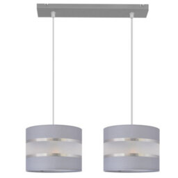 Luminosa Lighting Luminosa Helen Straight Bar Pendant Ceiling Light Grey, Silver 45Cm - thumbnail 1
