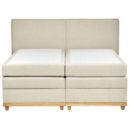 Beliani Divan Bed With Storage Fabric Dynasty 180 X 200 Cm (Eu Super King) Beige - thumbnail 6
